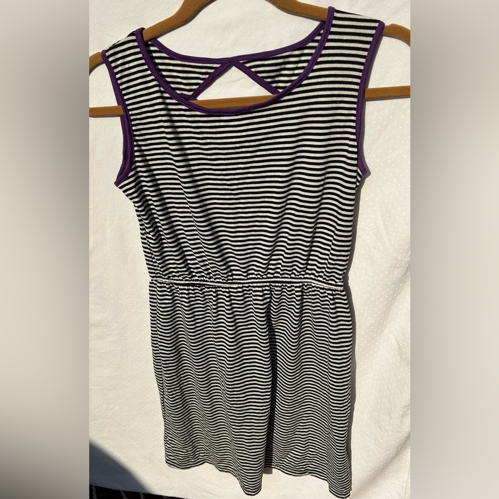 NWOT. AZUR Dress. Size L Black and White Stripes